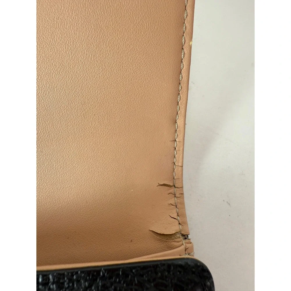 Kate Spade New York Pebbled Leather Trifold Wallet Cream Black Colorblock